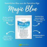 Magic Blue Spirulina Naturlig Fødevarefarve Pulver Blå (Rå Vegansk) Mørkeblå til Lys Pastelblå - Phycocyanin Alger Pulver Fødevarefarve - Naturlig Fødevarefarve | Pureraw 5G
