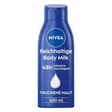 NIVEA Rich Body Milk, intensiv nærende kropscreme med mandelolie, 400 ml bruser og bad Naty Shop