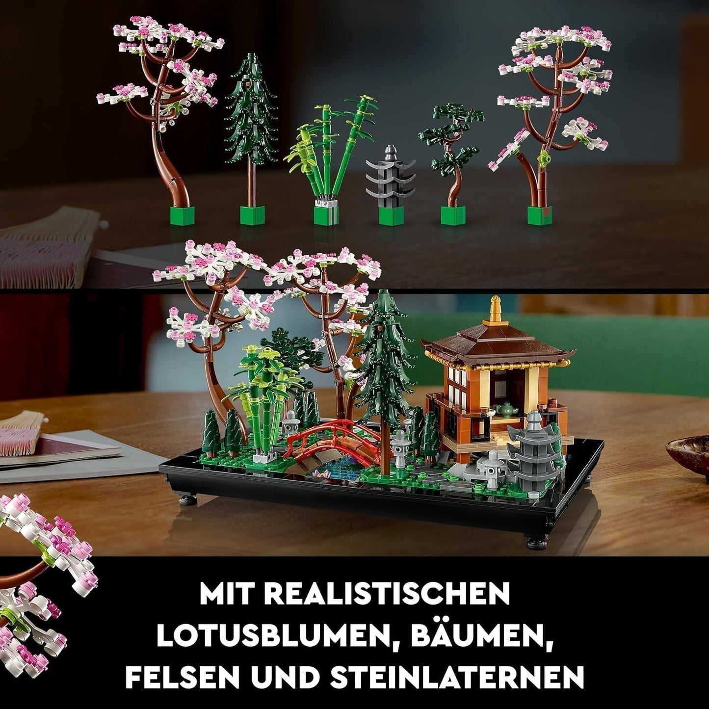 Lego Icons Garden Of Silence - Voksen Zen Botanisk Have Sæt med Lotus Blomster - Tilpasset japansk inspireret skrivebordsdekoration - Gave til kvinder og mænd 10315 Byggesæt Besuche den LEGO-Store
