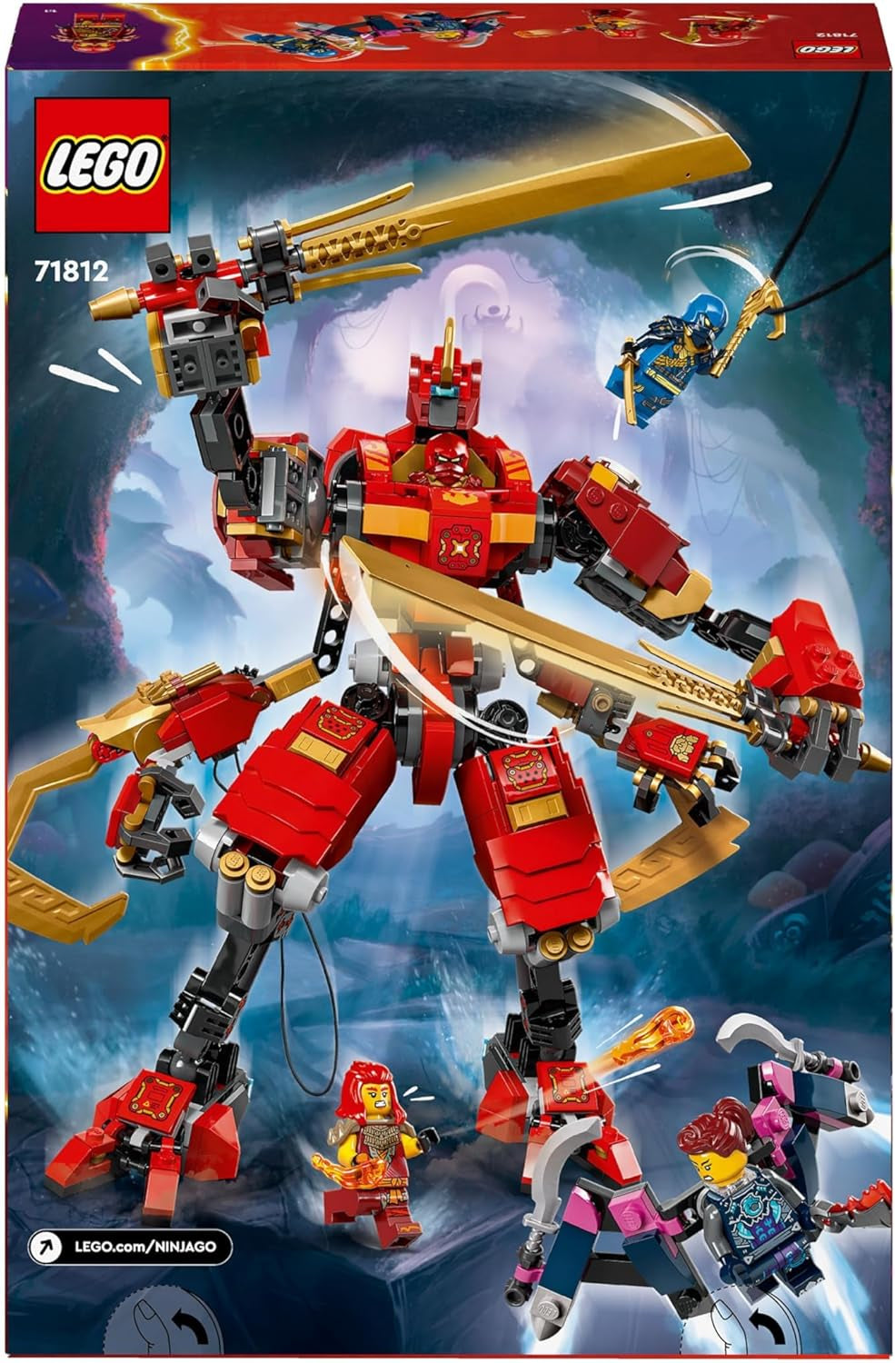 LEGO NINJAGO Kai's Ninja-klatremeksæt, ninjalegetøj med bygbar actionfigur og 4 minifigurer, eventyrsæt til børn, fødselsdagsgave til 9-årige drenge og piger 71812 byggesæt Beuche den LEGO-Store