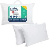 Bleu Câlin Sæt med 2 rektangulære puder anti-mide, anti-bakteriel, blød komfort, T 60X60 Cm, 100% bomuld, perfekt hygiejne sortiment Naty Shop standard puder Rektangulær form 45 X 70 Cm