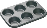 Masterclass 6-Loch-Muffinblech Mit PTFE-, PFOA- Und Bpa-Freiem Antihaftbeschichtung, Robustes 1Mm Dickes Karbonstahlblech, 27 X 18Cm Cupcake-Form Forme og bakker til bagning Naty Shop 27 X 18 X 2,6 Cm