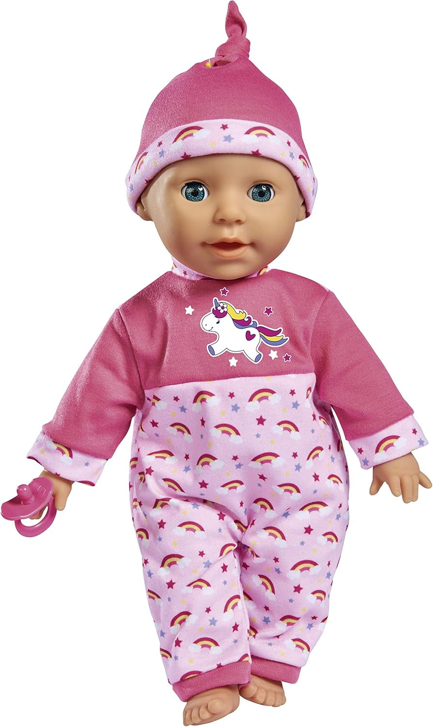 Simba 105140060 - Laura Tickle baby blød kropsdukke med regnbuemadras, laver 25 babylyde, 38 cm, dukke fra 2 år og opefter
