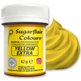 Madfarve Sugarflair Max Concentrated Yellow Ekstra, højkoncentreret madfarve til marcipan og fondant, pastafarve Max Concentrate - 42 g