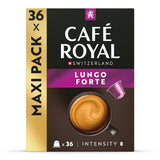 Café Royal Lungo Forte – Nespresso®-kompatible kaffekapsler, 100% Arabica, würzig, dunkle Röstung, Intensität 8/12, Rainforest Alliance, 36 kapsler