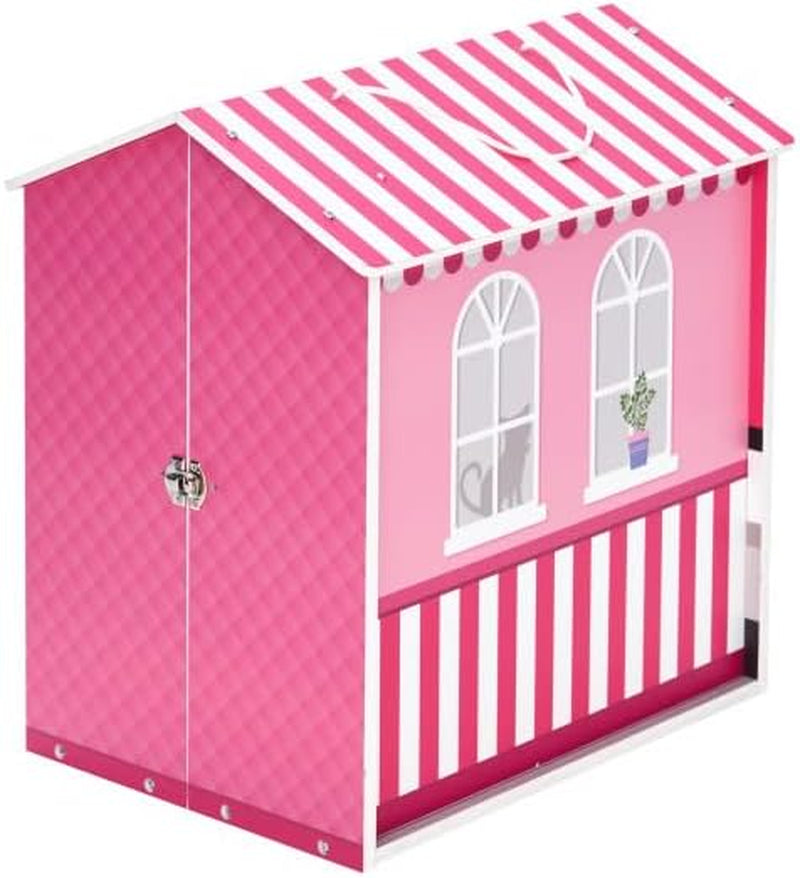 Teamson Kids - Dreamland City Café Dukkehus 30cm - Pink/Hvid/Sort