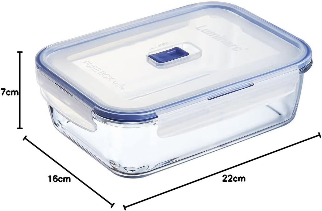 Pure Box Active rektangulære Hermetico-beholdere - 197cl Bicolor Food opbevaringskasser Naty Shop