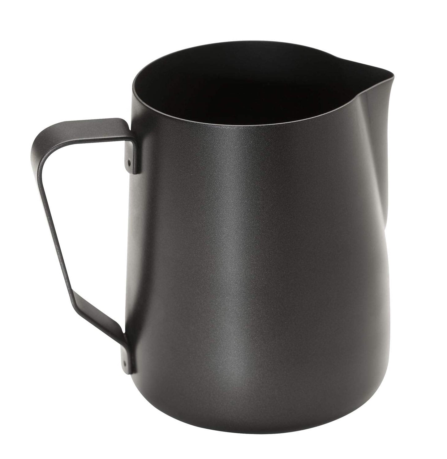 APS Milk Pitcher - Højkvalitets mælkekande med non-stick belægning, lavet af rustfrit stål - Perfekt til opskumning af mælk - Universal karaffel, sort, 600 ml