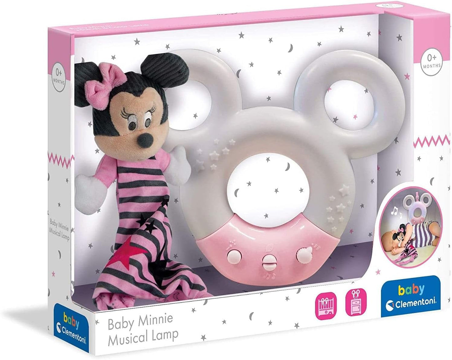 Clementoni 17396 Disney Baby Minnie Lyd & Farve Lampe Natlys Hvid Musik 0 måneder + Jucarii Bebe Naty Shop