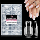 Ballerina Gel Neglespidser 216 stk. 12 Størrelser Soft Gel Negle Tips Full Cover Negle Extension Sæt Semi Matt DIY Home Art