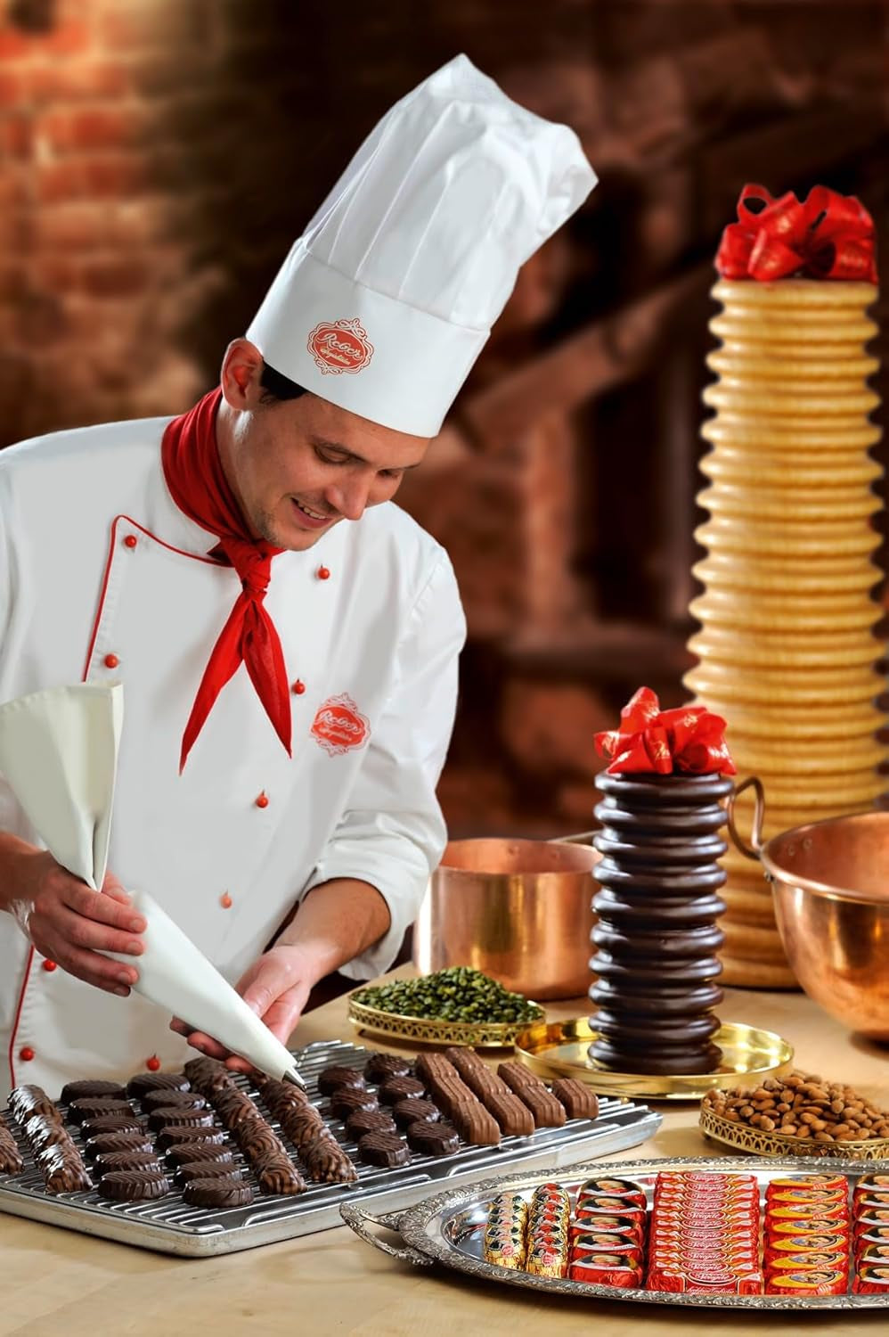 Reber Mozart Bolde - Konfekturepose med 8 stykker - Ægte Reber Mozart Bolde Mørk Chokolade, Marcipan & Nougat - 1 x 160g