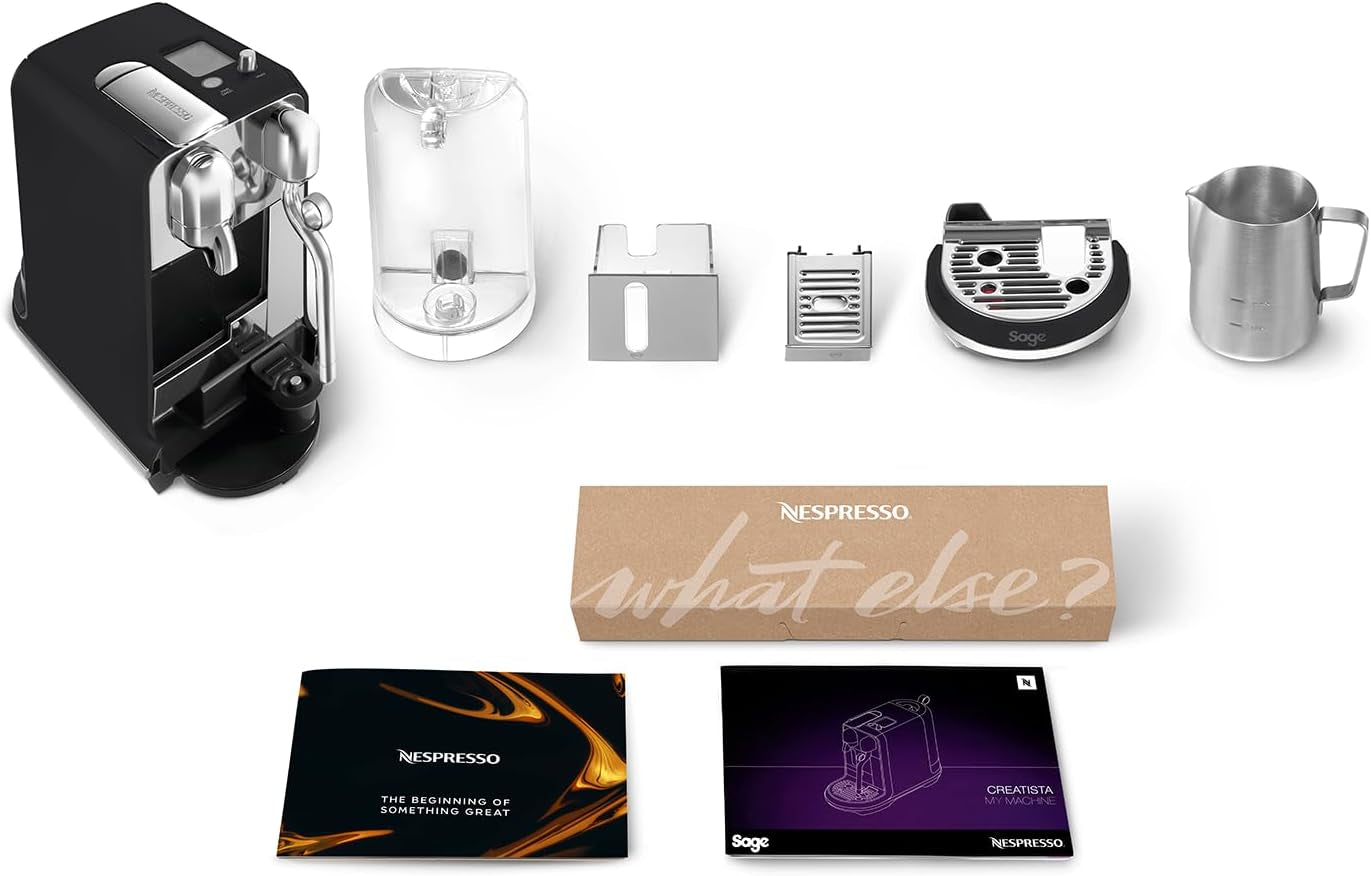Espressomaskine med Nespresso SNE800 Creatista Plus kapsler fra Sage, mat sort