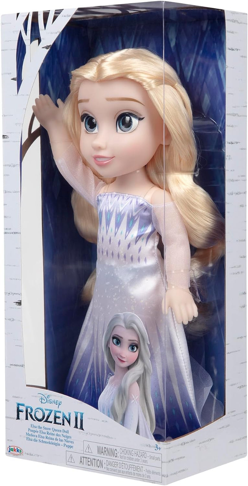 Disney Frozen 2 Elsa Doll - 35 cm høj, poserbar dukke i ikonisk modekjole og langt hår, der flyder for ekstra sjov, til piger fra 3 år og opefter, 214894