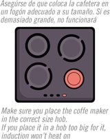 NERTHUS FIH 833 Induktion espressomaskine til 3 kopper, klassisk italiensk espressomaskine