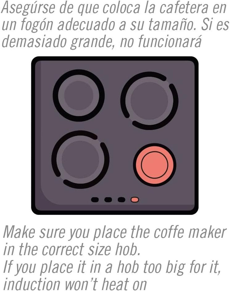NERTHUS FIH 833 Induktion espressomaskine til 3 kopper, klassisk italiensk espressomaskine