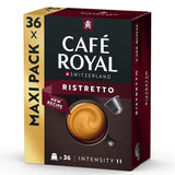 Café Royal Ristretto – Nespresso®-kompatible kaffekapsler, 100 % Arabica, intensiv, mørkristet, intensitet 11/12, Rainforest Alliance, 36 kapsler