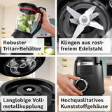 Highspeed-Standmixer Vitapower Serie 6 MMBD665B1, 45.000 U/Min, 6 Programmer Inkl Heiße Suppe & Reinigung, 2 L Mixbehälter, Stopfer, Spülmaschinenfeste Teile, Made in Europe, 1800W, Schwarz Kitchen Naty Shop