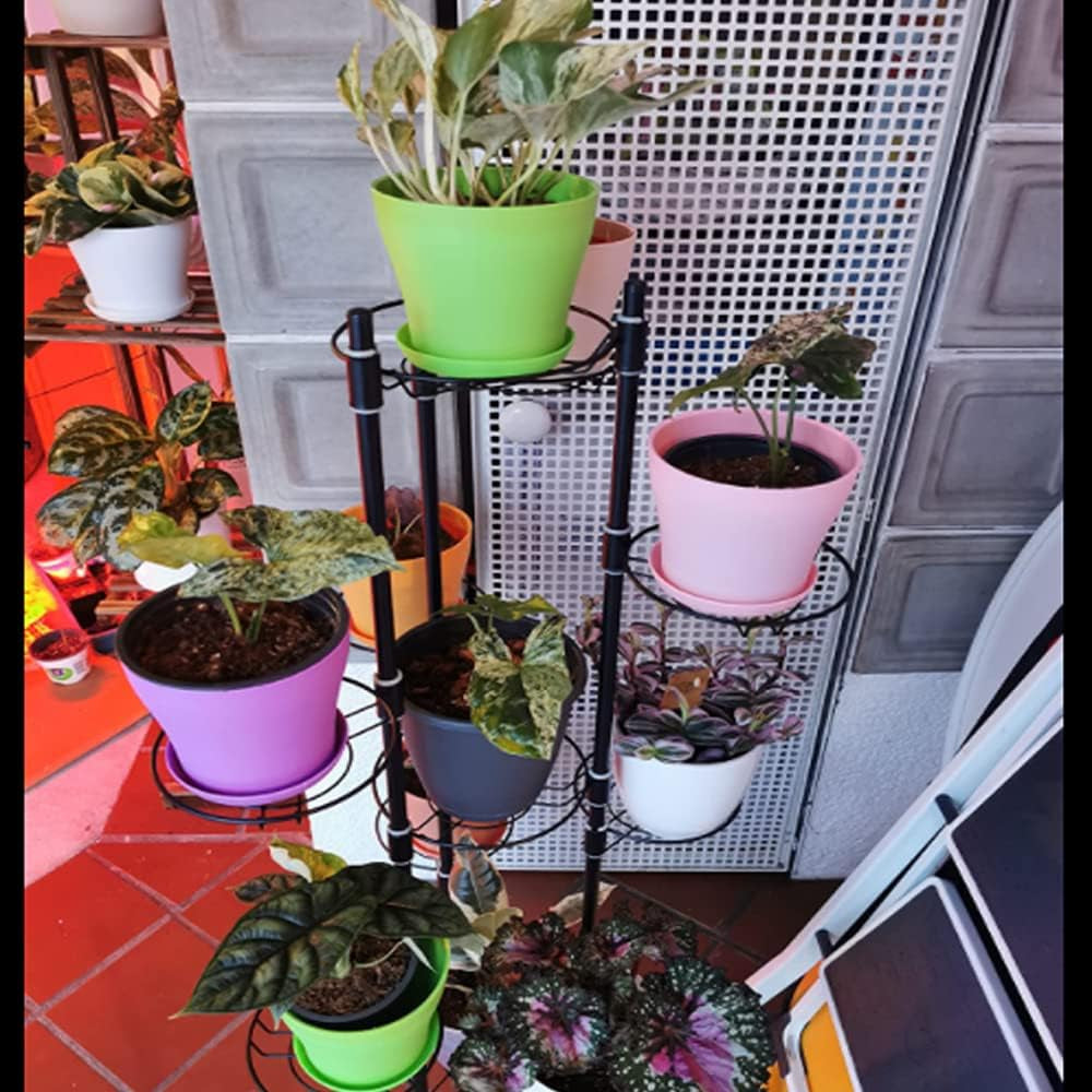 20 cm store plastik urtepotter med underkopper, hvide selvvandende urtepotter med underkopper, plastik frøplante potter, fortykkede potter til indendørs og udendørs plantning (6 stykker)