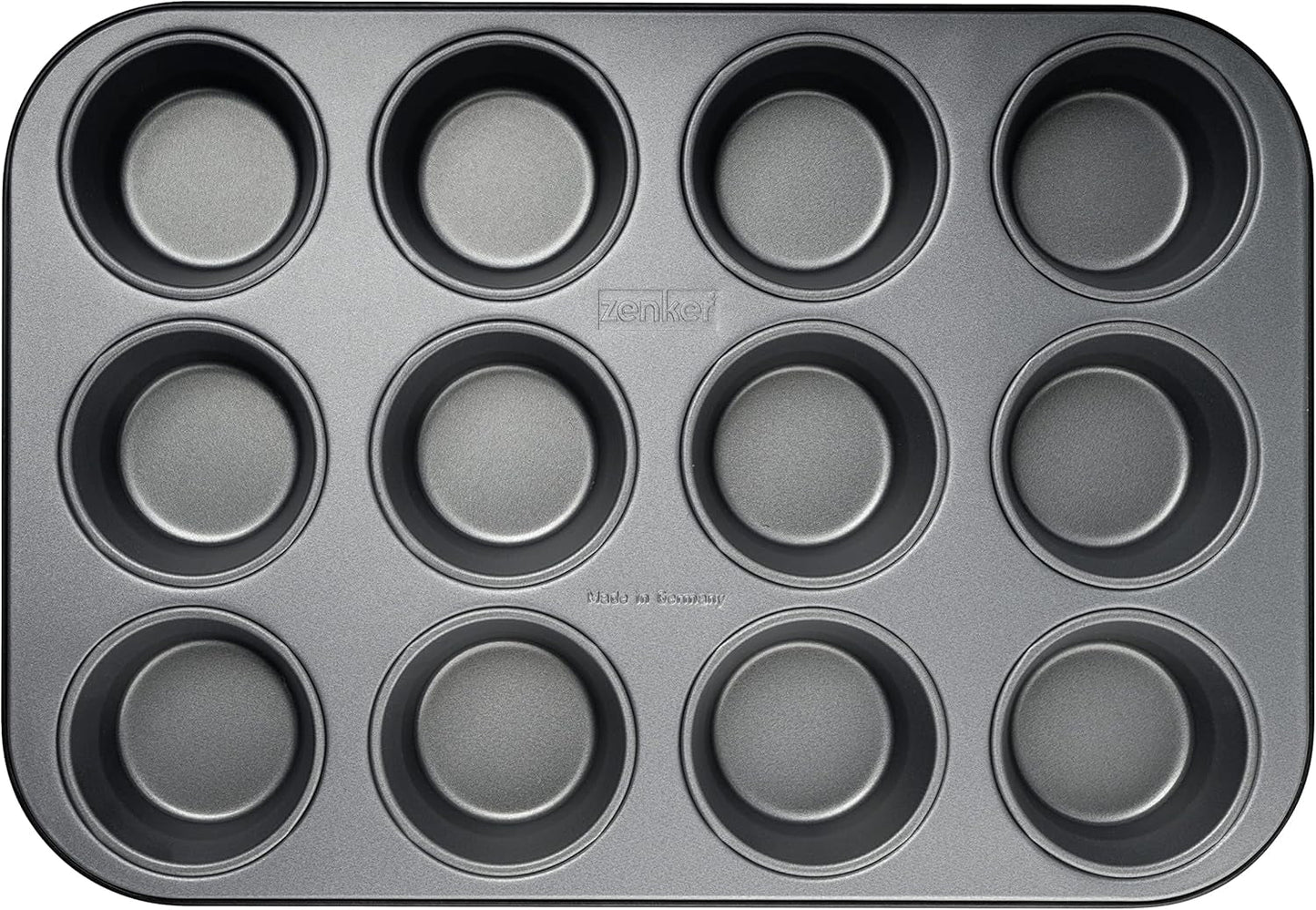 Zenker 12Er Muffinform Energy, Premium-Backform, Für Köstliche Kuchen, Verkürzt Die Backzeit Um Bis Zu 20% (Farbe: Silber/Anthrazit), Menge: 1 Stück, Hellgrau Und Dunkelgrau Forme og bakker til bagning Naty Shop