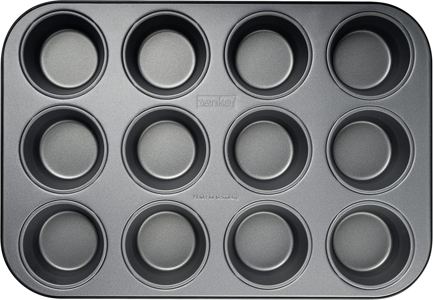 Zenker 12Er Muffinform Energy, Premium-Backform, Für Köstliche Kuchen, Verkürzt Die Backzeit Um Bis Zu 20% (Farbe: Silber/Anthrazit), Menge: 1 Stück, Hellgrau Und Dunkelgrau Forme og bakker til bagning Naty Shop