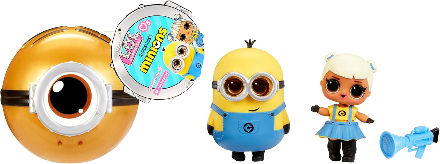 LOL overraskelse! Loves Minions Tots - Indeholder 1 dukke med outfit og tilbehør, Minions inspireret bold, skjult emballage, 6 samledukker