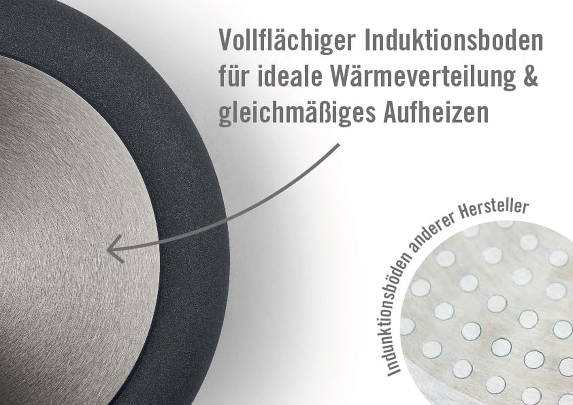 Woll Nowo Titanium flad pande - induktion, 5 cm højde, aftageligt håndtag - til alle typer kogeplader, støbt aluminium, non-stick belægning Gryder og pander Naty Shop