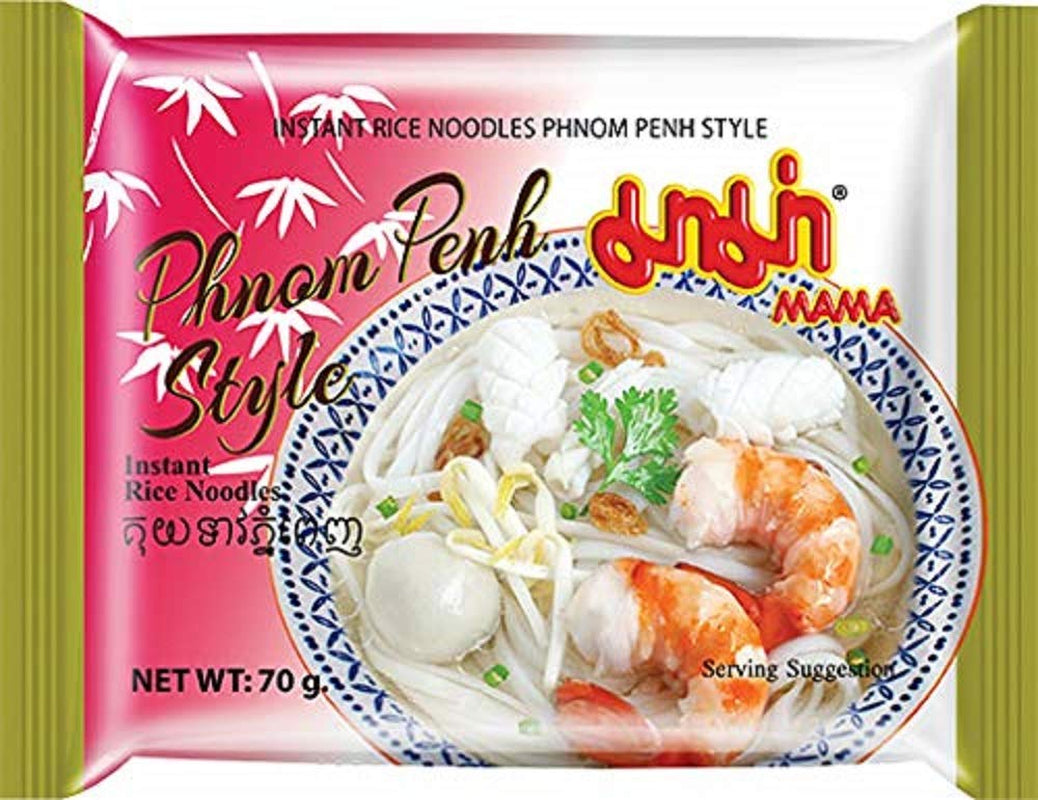 MAMA Phnom Phenh Instant Risnudler – Orientalsk stil Instant Risnudler – Autentisk thailandsk mad – 12 x 70 g
