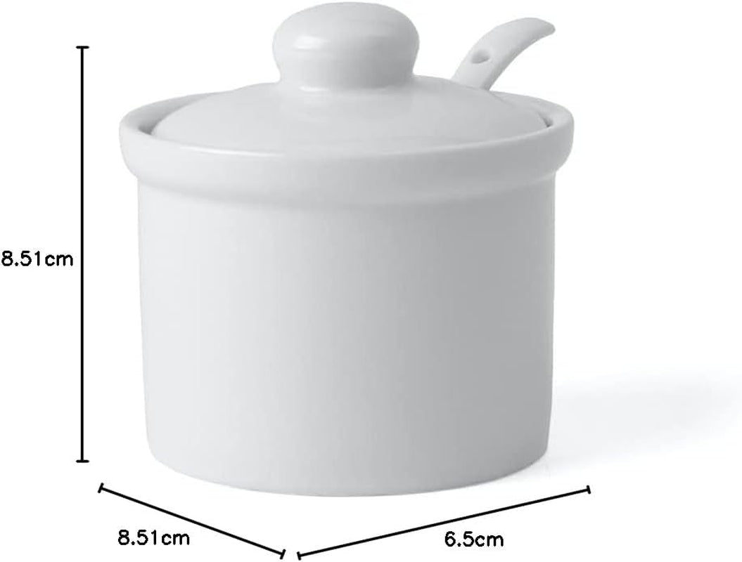 Holst Porcelæn AT 216 FA1 Dunk 0,17 L Tønde med ske, hvid, 8,5 x 8,5 x 6,5 cm