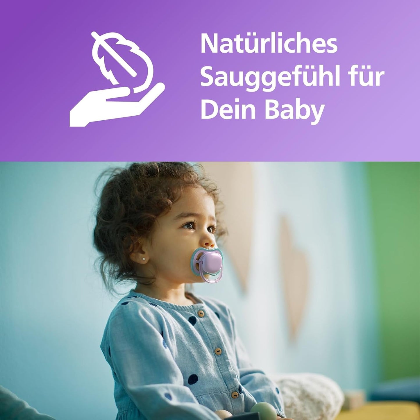 Philips Avent Ultra Air sut - sæt med 2 BPA-fri, åndbare sutter til babyer fra 18 måneder, inklusive bæretaske og sterilisering, Whale/Whale (model SCF349/24)