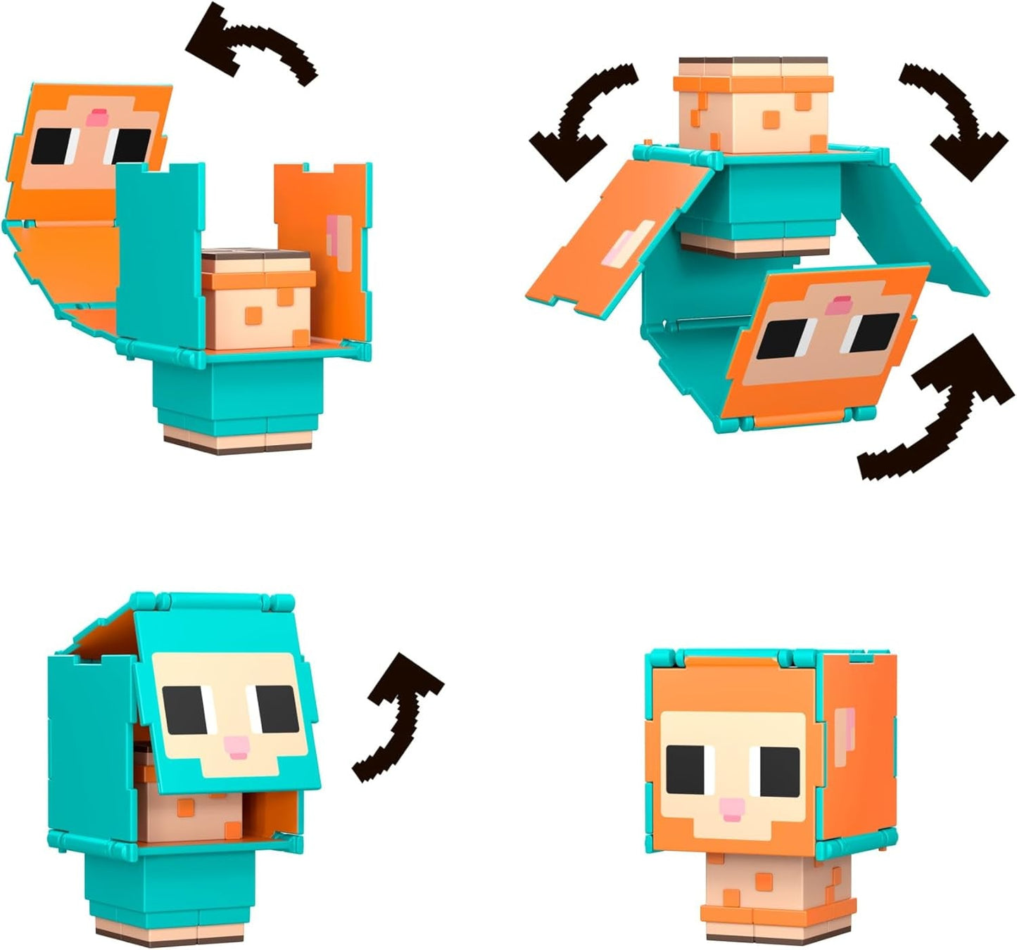 Mattel Minecraft Flippin' Figs får og kylling 2-pack med 2-i-1 legefigurer, store hoveder og pixeldesign HXK17 actionfigurer Naty Shop