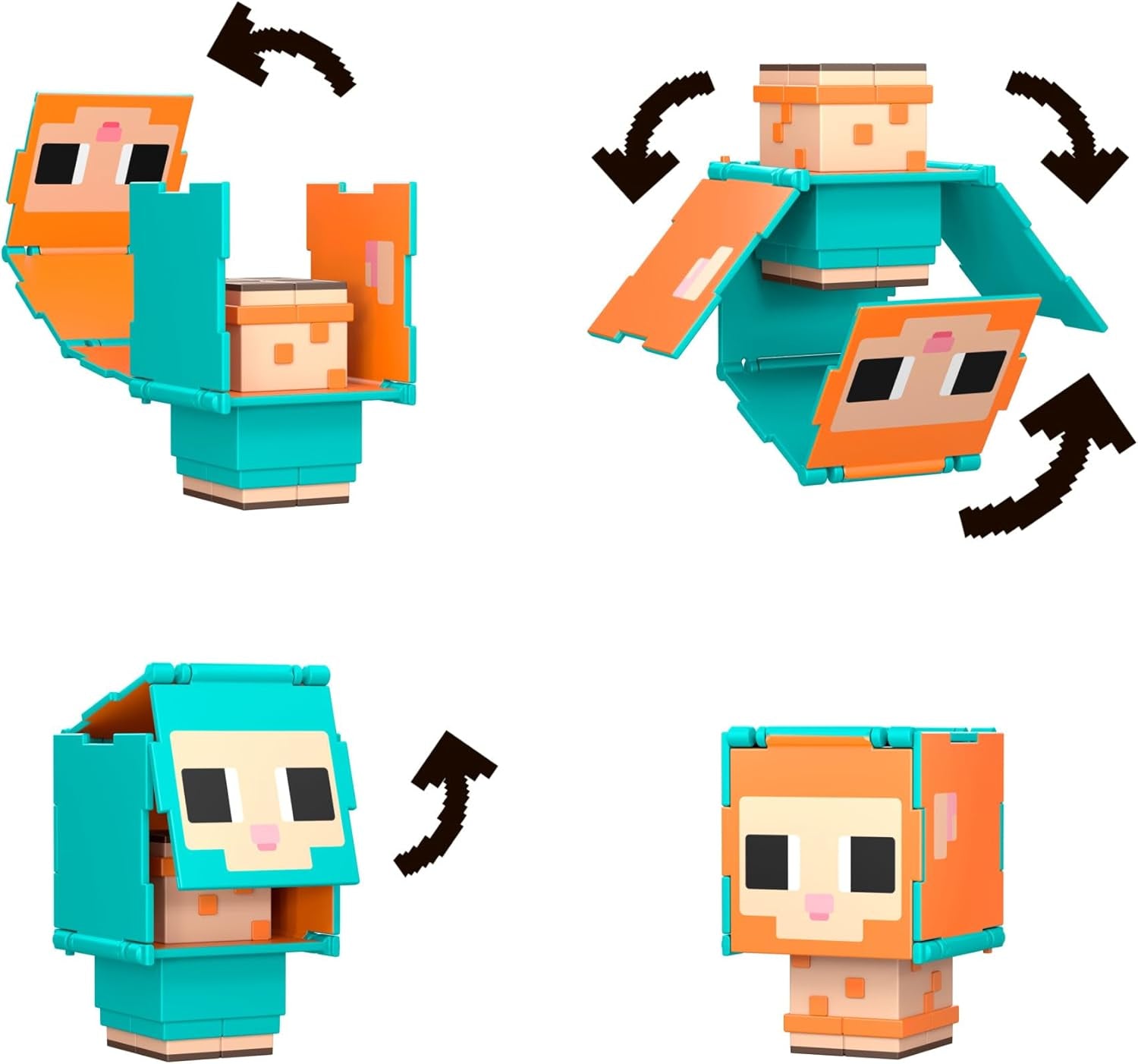 Mattel Minecraft Flippin' Figs får og kylling 2-pack med 2-i-1 legefigurer, store hoveder og pixeldesign HXK17 actionfigurer Naty Shop