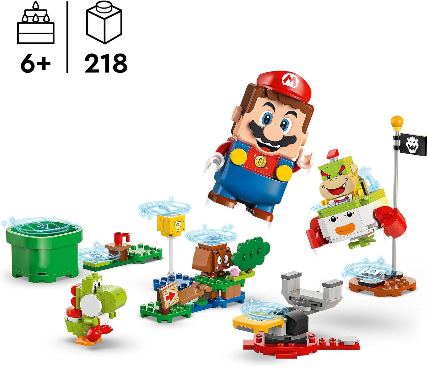 LEGO Super Mario Adventure med interaktiv Mario, Junior klovnevognssæt, Toy Yoshi, Nintendo-gave til drenge, piger og spillere fra 6 år og opefter 71439 byggesæt Besuche den LEGO-Store