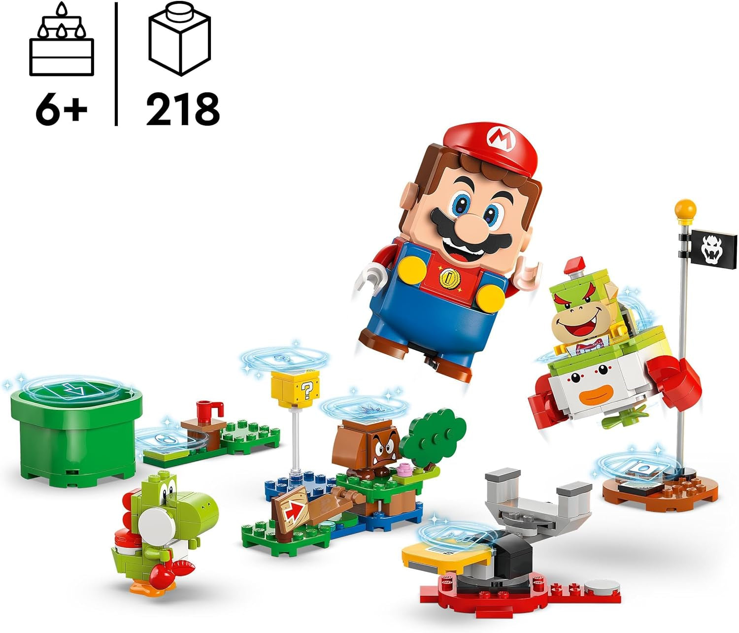 LEGO Super Mario Adventure med interaktiv Mario, Junior klovnevognssæt, Toy Yoshi, Nintendo-gave til drenge, piger og spillere fra 6 år og opefter 71439 byggesæt Besuche den LEGO-Store