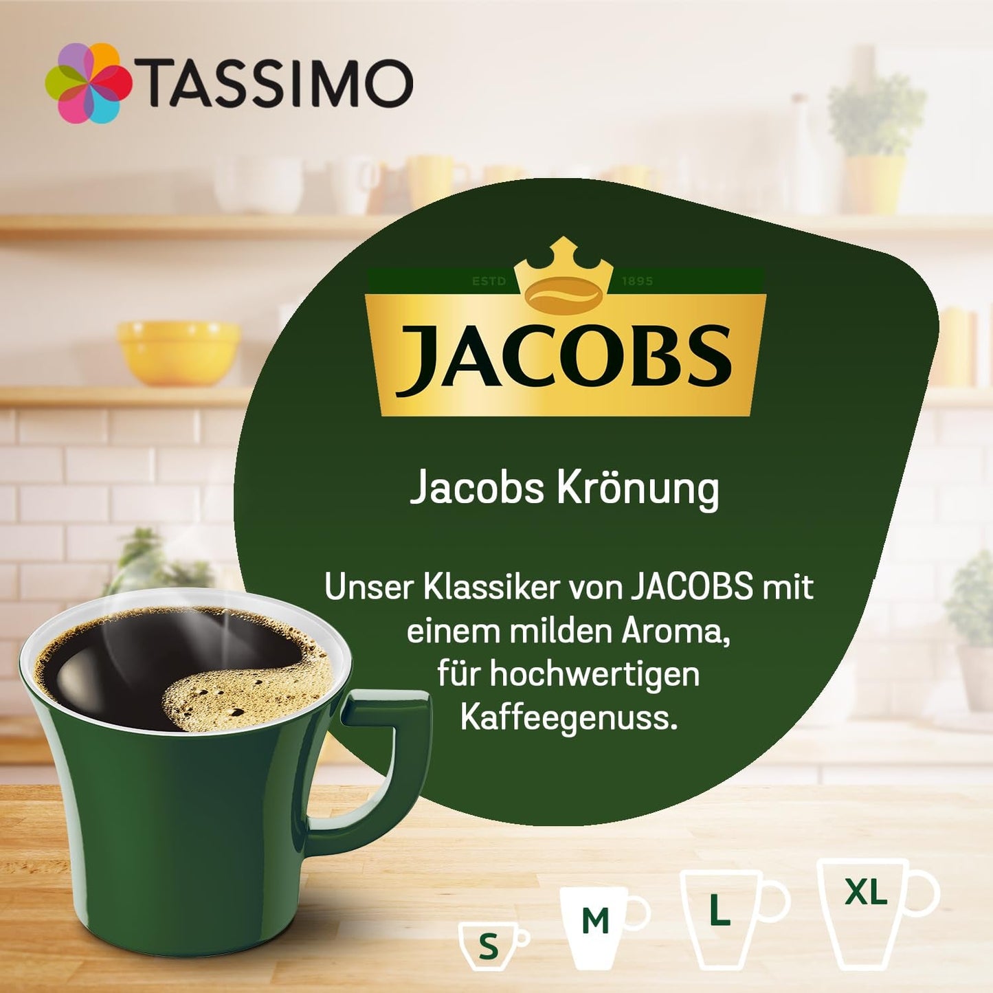 Tassimo Kapseln Jacobs Krönung, 5 x 16 puder, 80 Kaffeekapseln