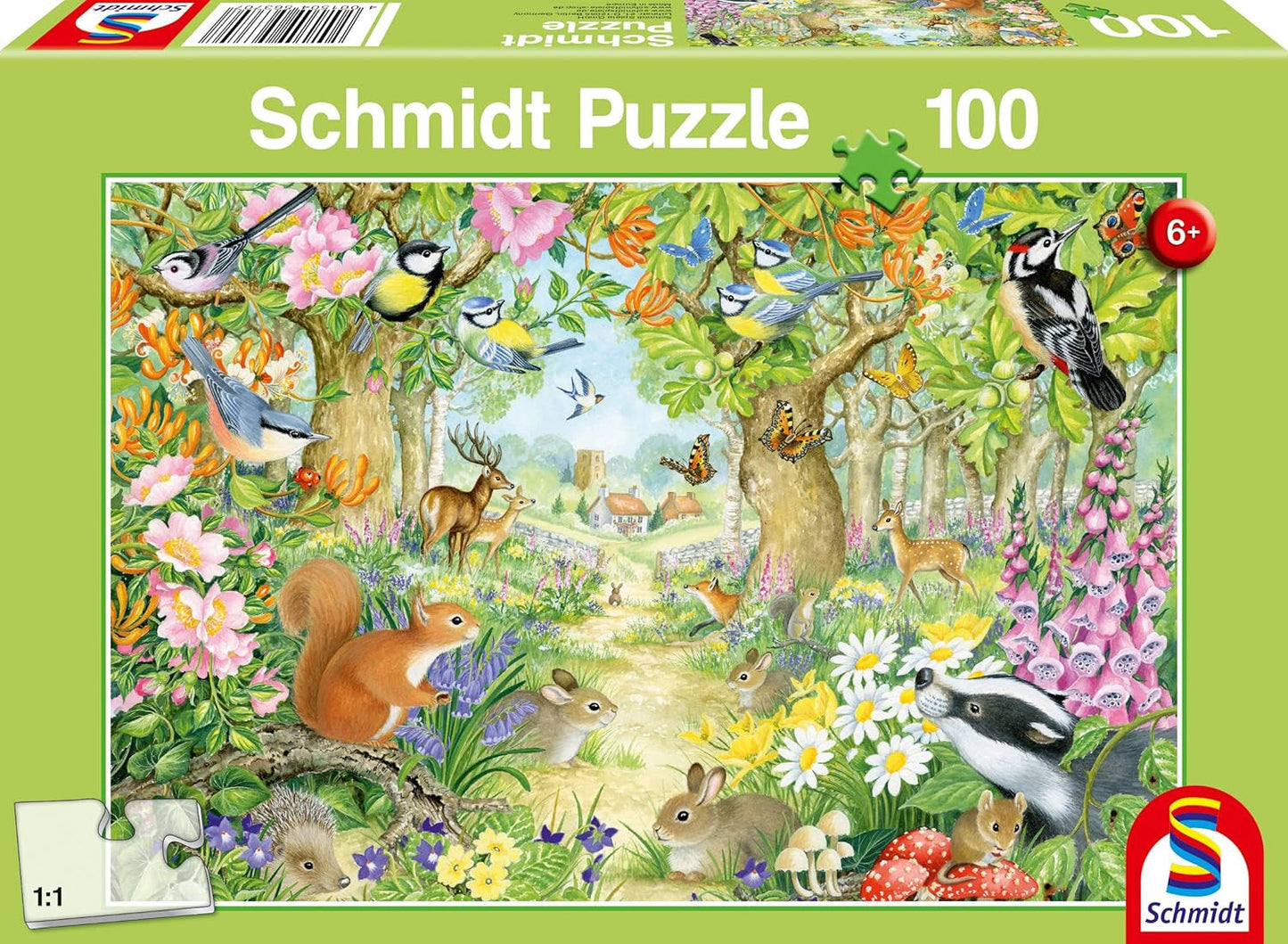 Schmidt Spiele 56370 Skovdyrs puslespil til børn 100 brikkers puslespil Naty Shop Standardtitel