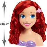 Ariel Just Play Disney Princess Hårhoved 20 cm med tilbehør 7-delt sæt rødt hårlegetøj til børn fra 3 år og opefter