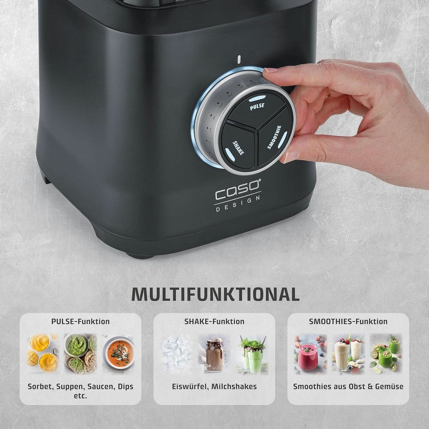 CASO Powerblender B 2000 - Profi Standmixer, 30.000 U/Min, 2000 Watt, Bruchsicherer Tritan-Mixbehälter (2 L), Bpa-Frei, Pulse-, Shake-, Smoothie-Funktion, 8-Fach Messer-System Mit Titanbeschichtung Kitchen Naty Shop