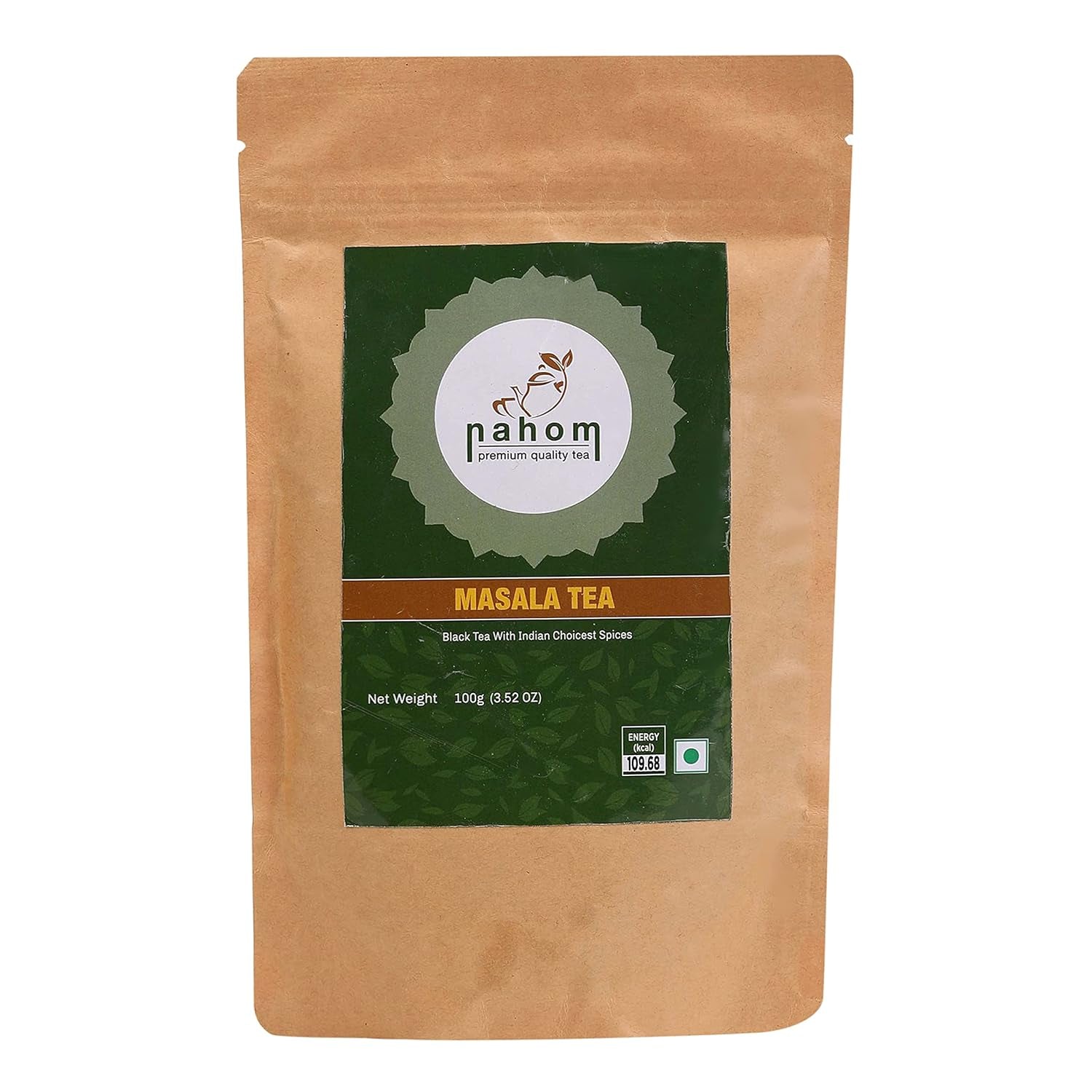 Indiens Masala Chai Loose Leaf Tea | 50 kopper, blanding af sort te, kanel, kardemomme, sort peber | Krydret Masala te | Chai Latte Suited 3,53 oz/100 g pose