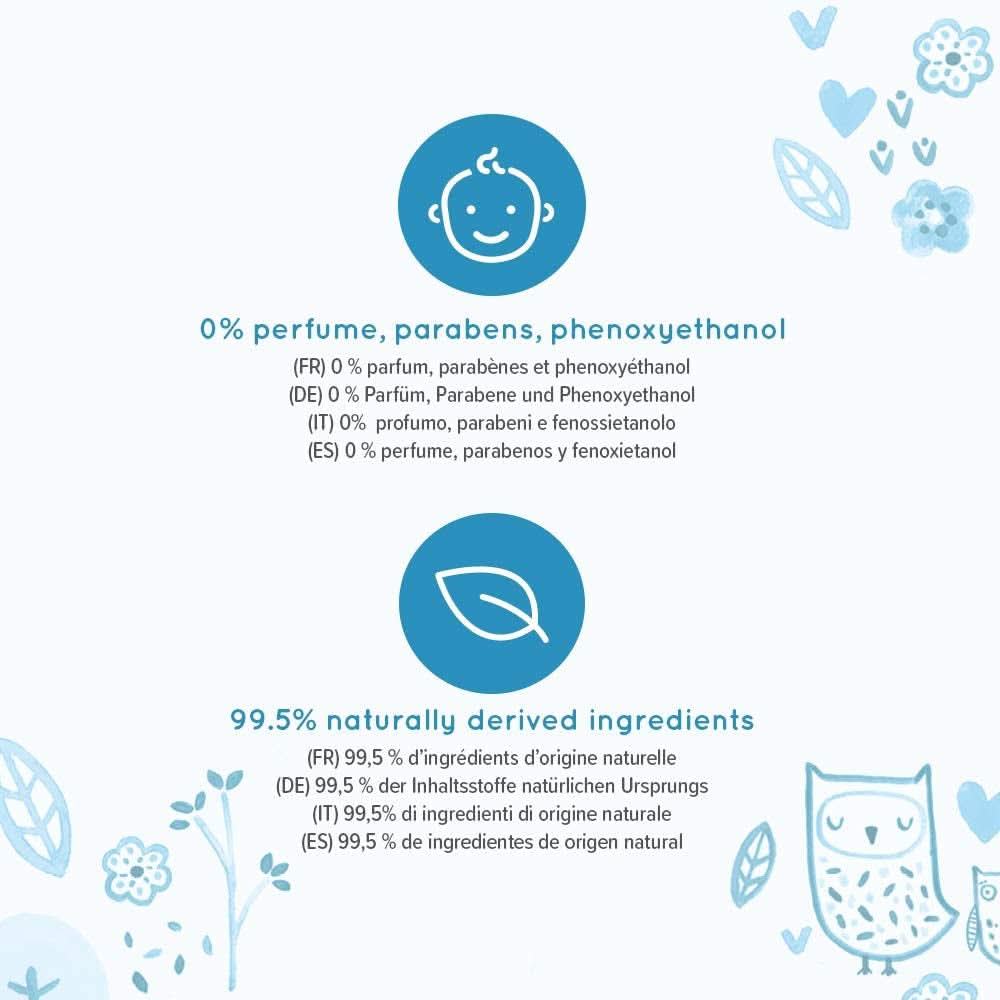 Mama Bear Ultra Sensitive Baby Wipes Duftfri 1008 Antal (18 pakker af 60) Naty Shop