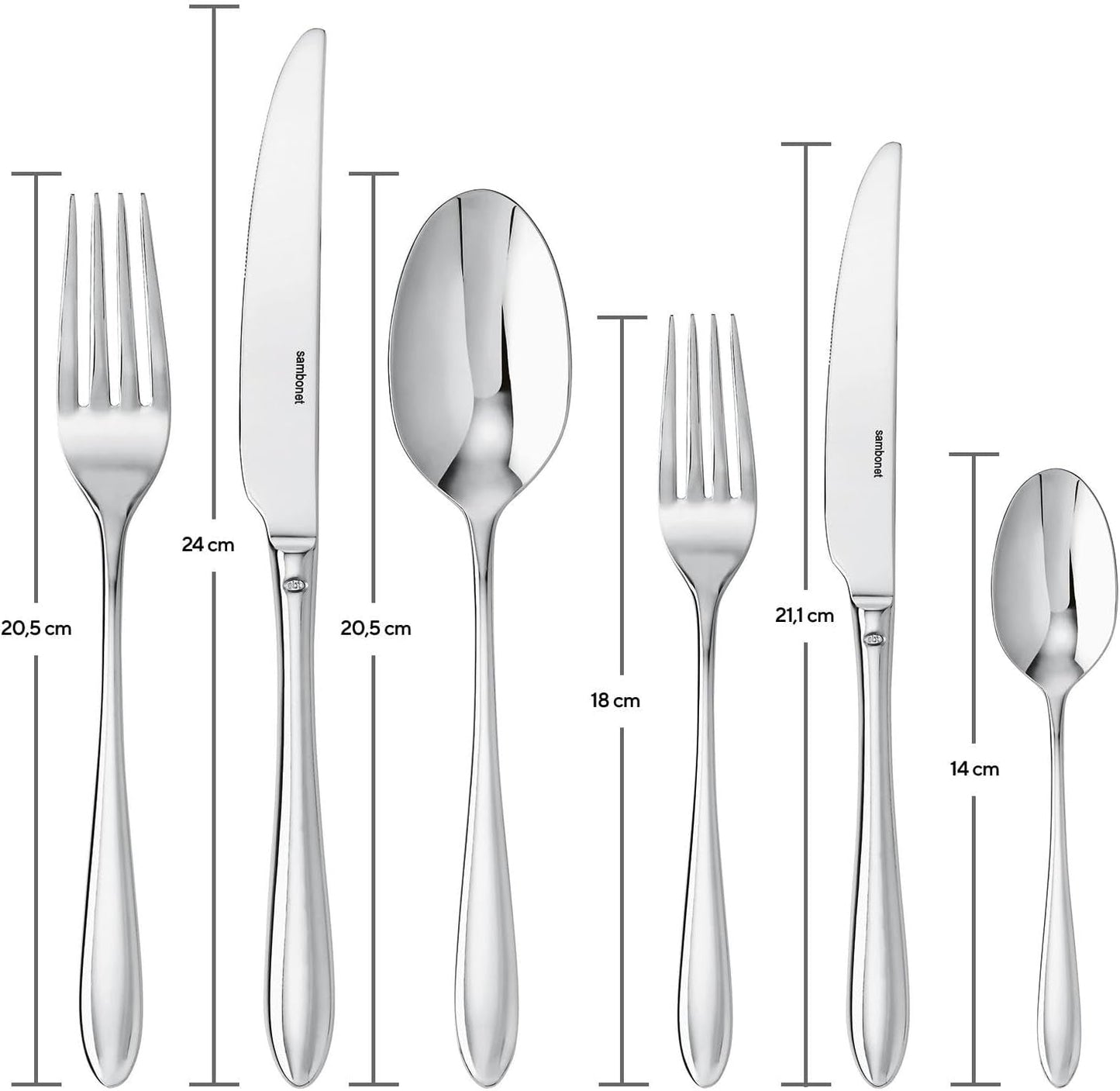Sambonet 52515-83 Dream monoblok servicesæt, 36 dele Kitchen Naty Shop