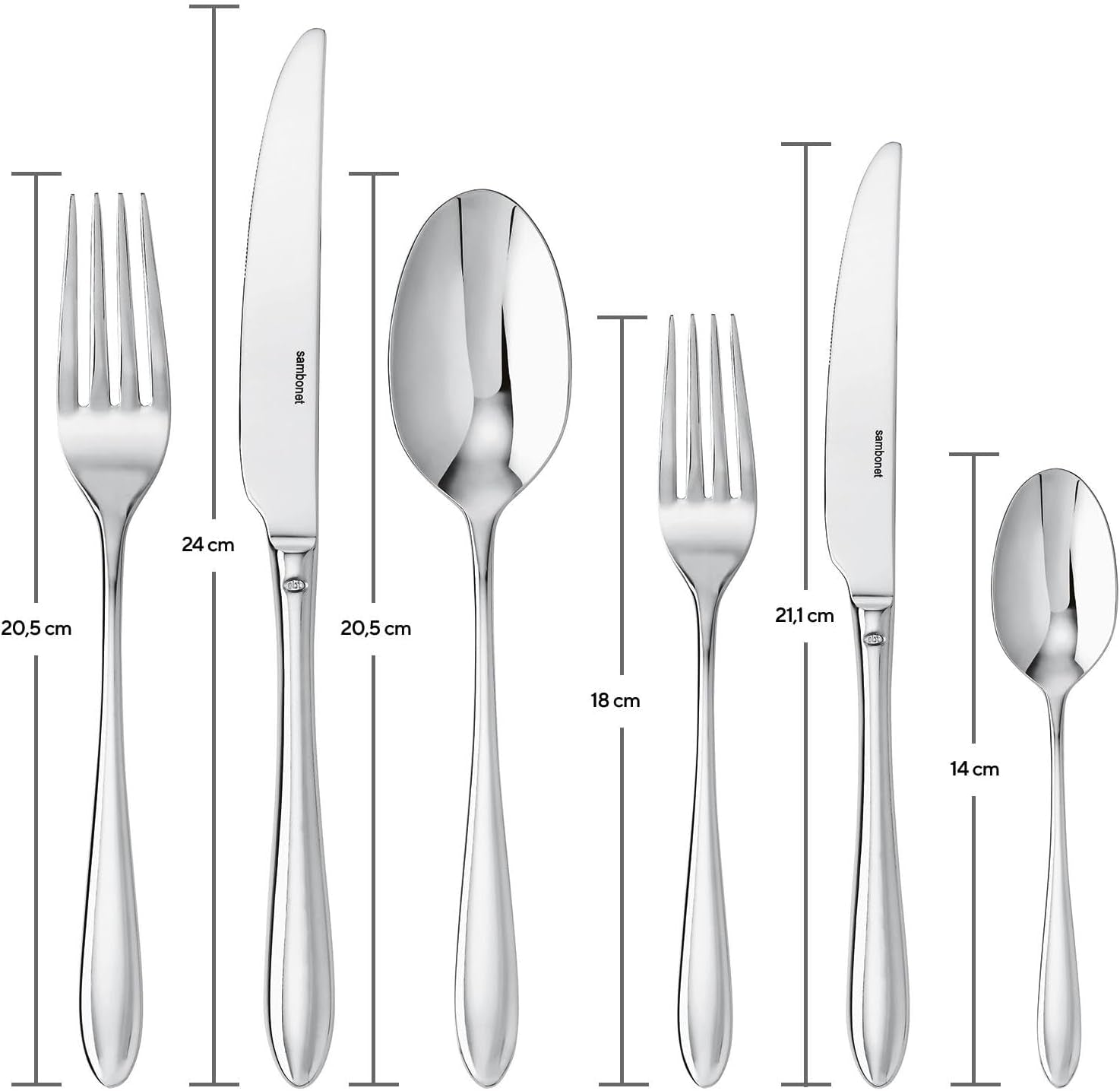Sambonet 52515-83 Dream monoblok servicesæt, 36 dele Kitchen Naty Shop