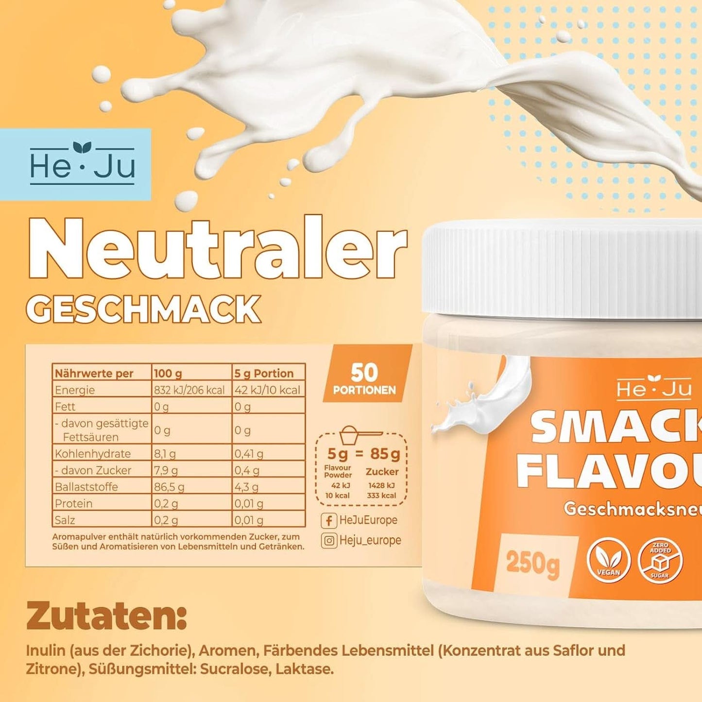 He-Ju, Pulver med neutral smag, 250 gram Aromas Naty Shop