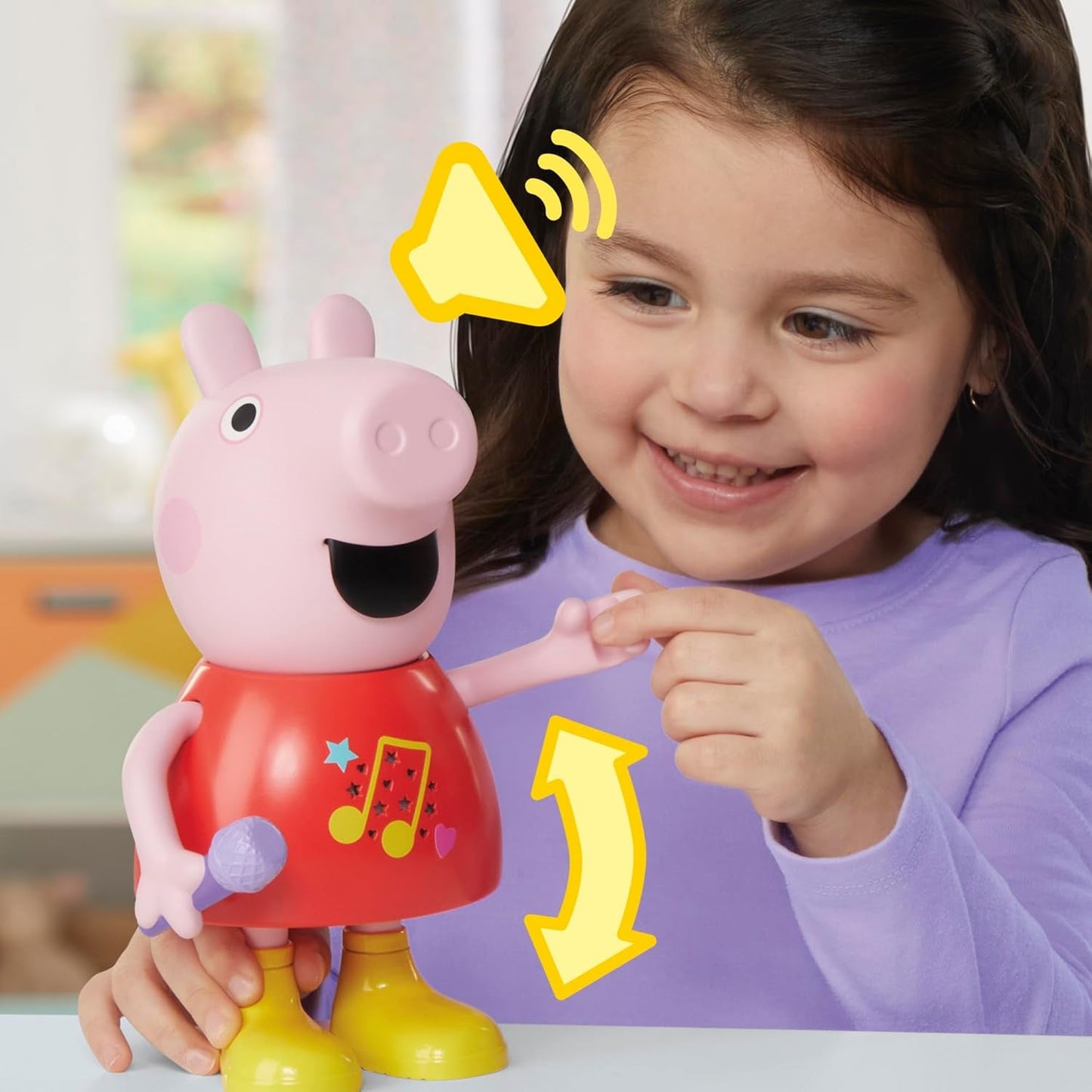 Peppa Pig dukke, taler og synger, pink, 20 cm