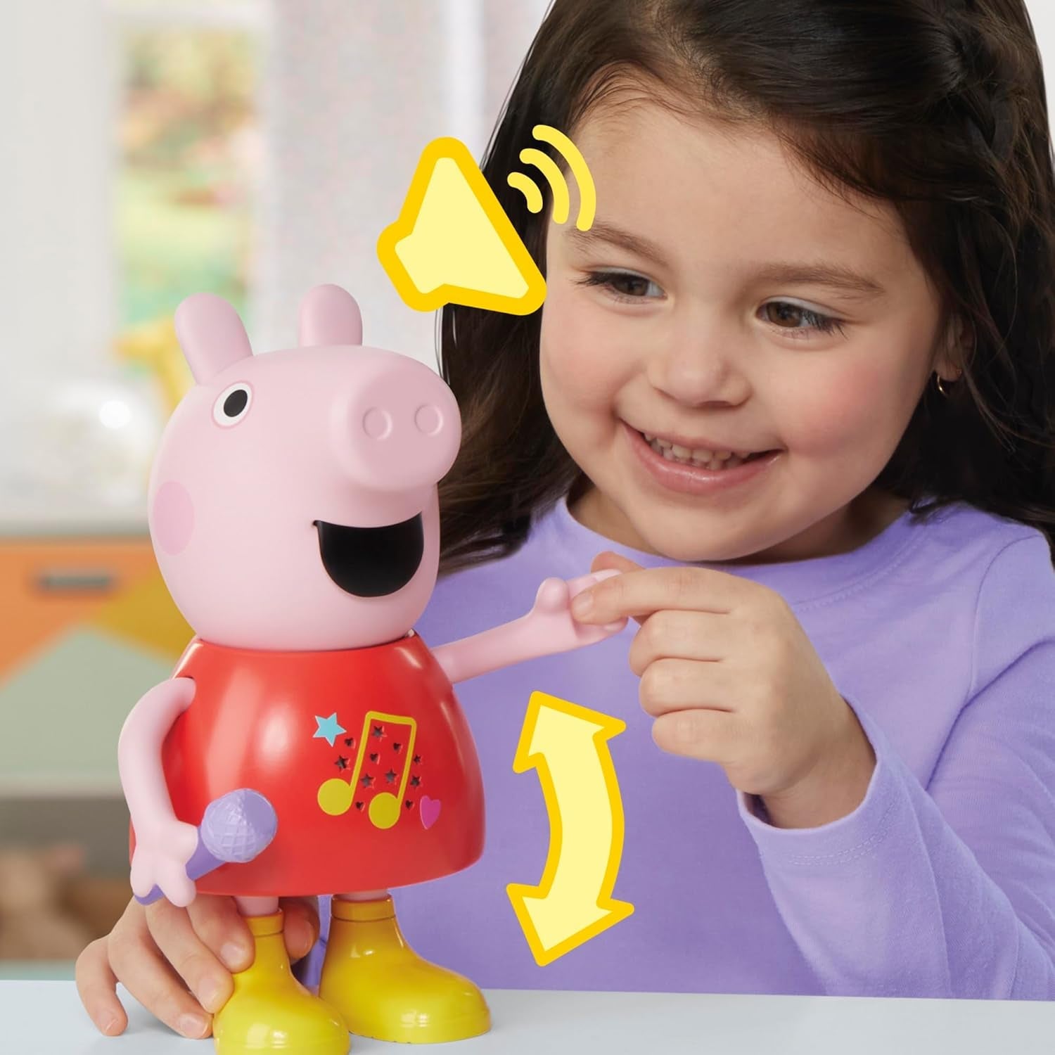 Peppa Pig dukke, taler og synger, pink, 20 cm