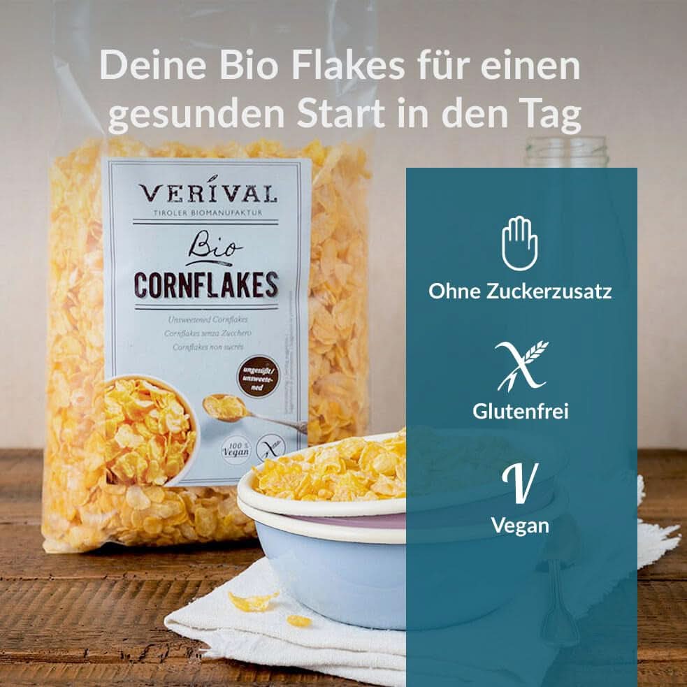 Verival Cornflakes usødet, pakke 6 x 250 gram Cereale Naty Shop