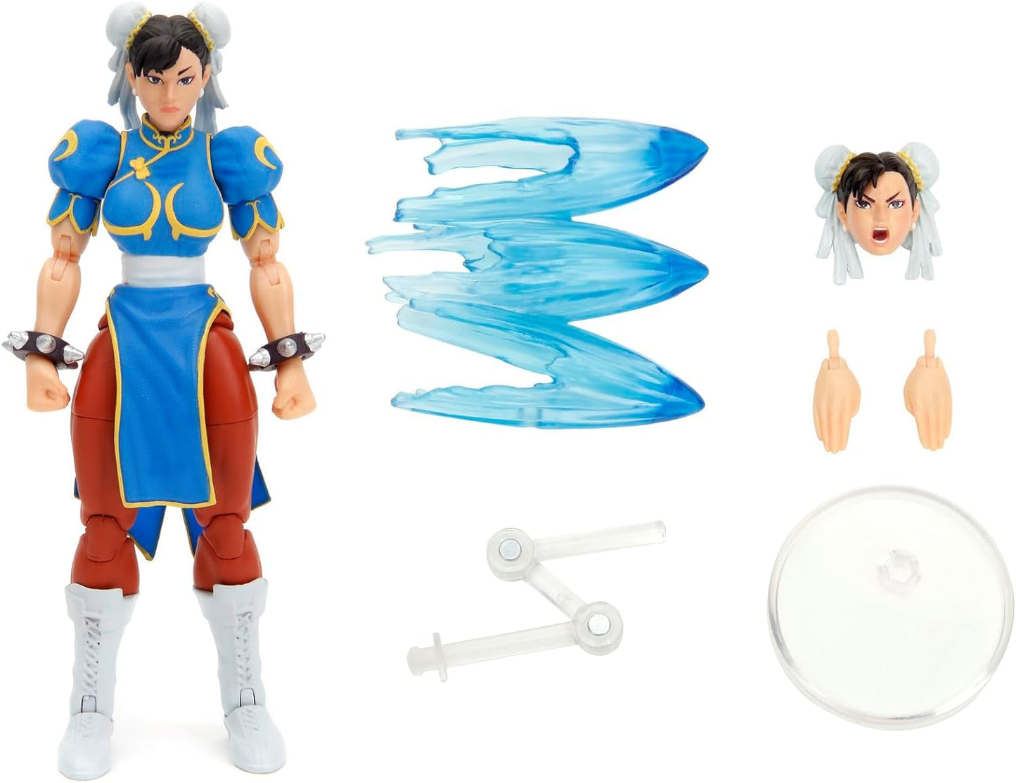 Jada Toys Street Fighter Figur Guile (15 Cm) - Street Fighter 2: The Final Challengers samleobjekt bevægelig actionfigur med alternativt hoved, hænder og tilbehør, alder 13+ Actionfigurer Naty Shop Chun-Li
