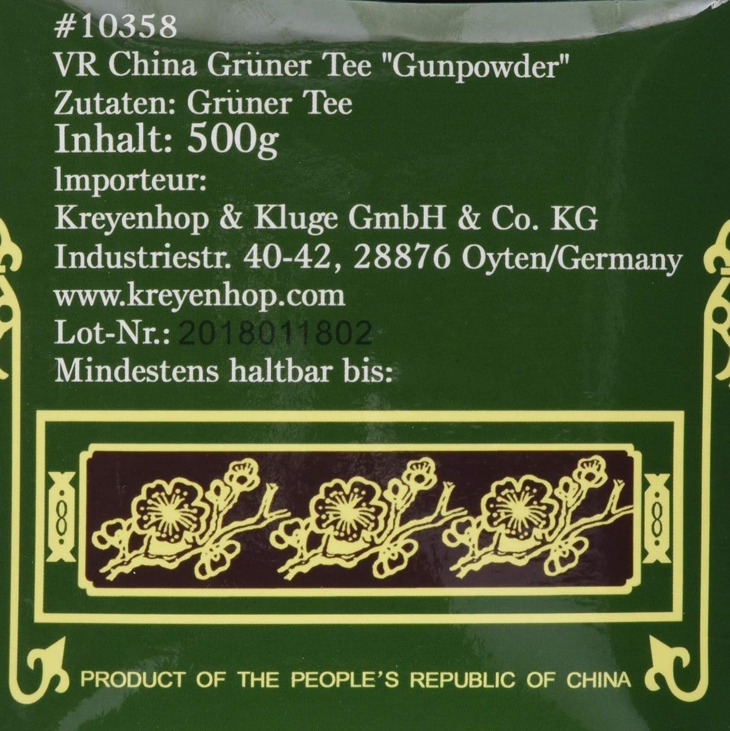 Grøn te, Krudt, Geroll (1 pakke á 500 g)