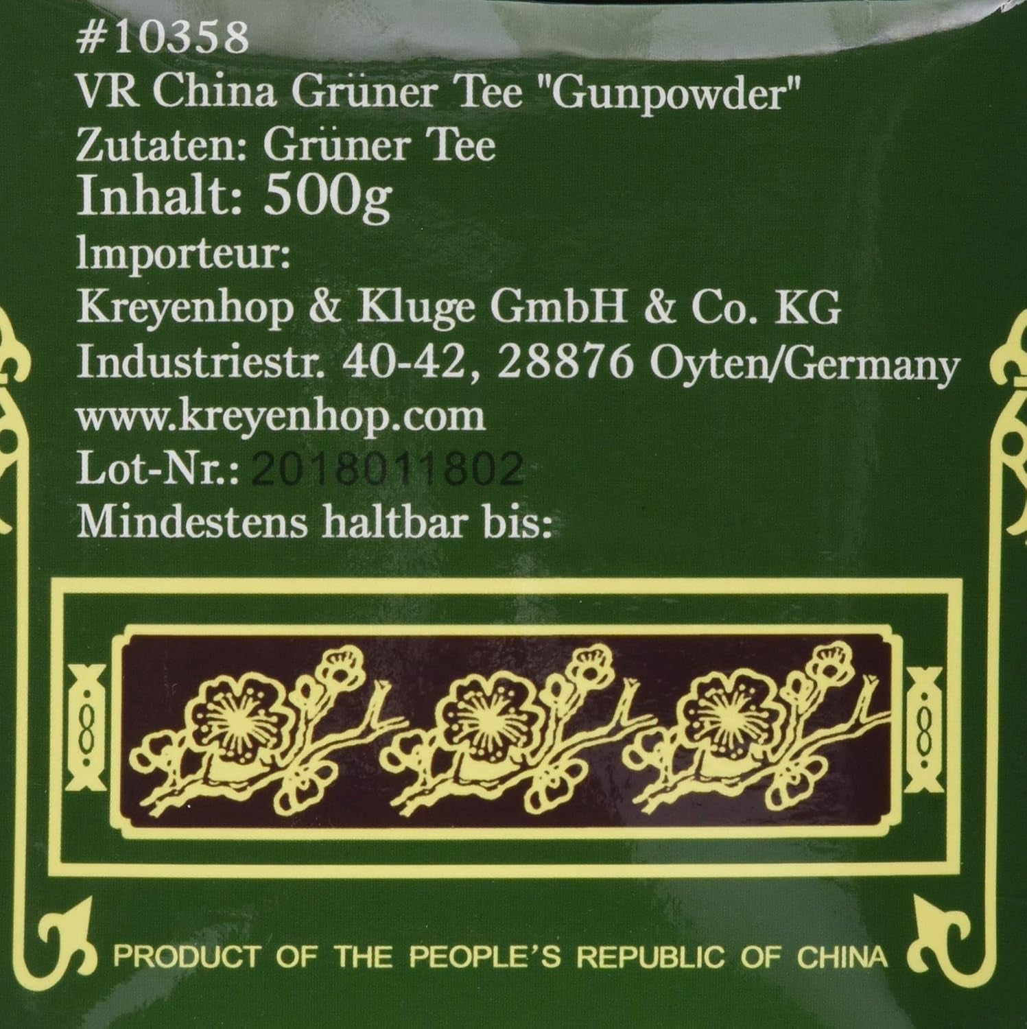 Grøn te, Krudt, Geroll (1 pakke á 500 g)