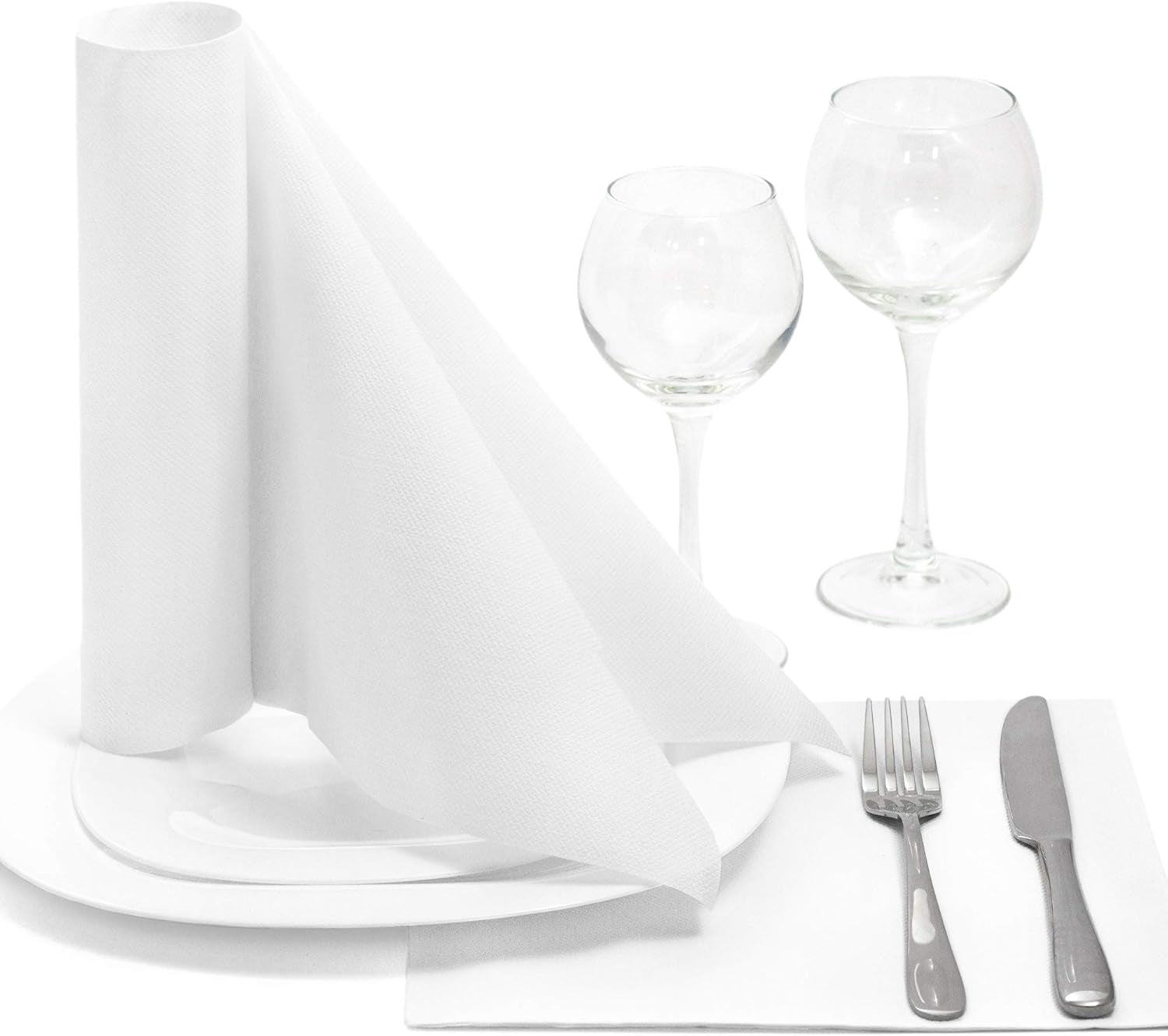 Papstar, 50 servietter "ROYAL Collection" 1/4 gange 48 Cm X 48 Cm Hvid, #11577