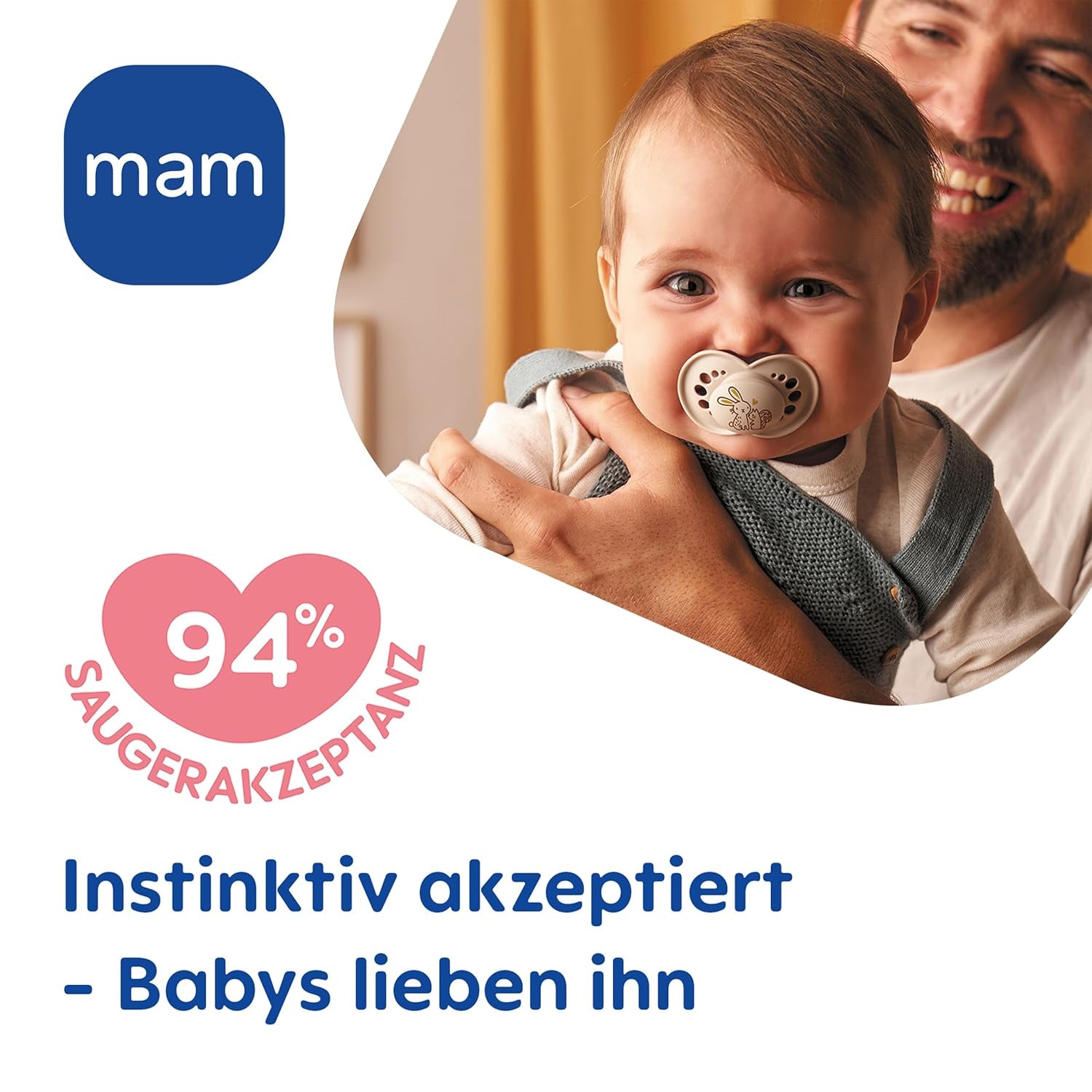 MAM originale sutter, 2-pack, tandvenlige babysutter, lavet af bæredygtige og bioregenererbare materialer, MAM SkinSoft silikone-sutter, med sutteæske, 6-16 måneder, grøn/beige